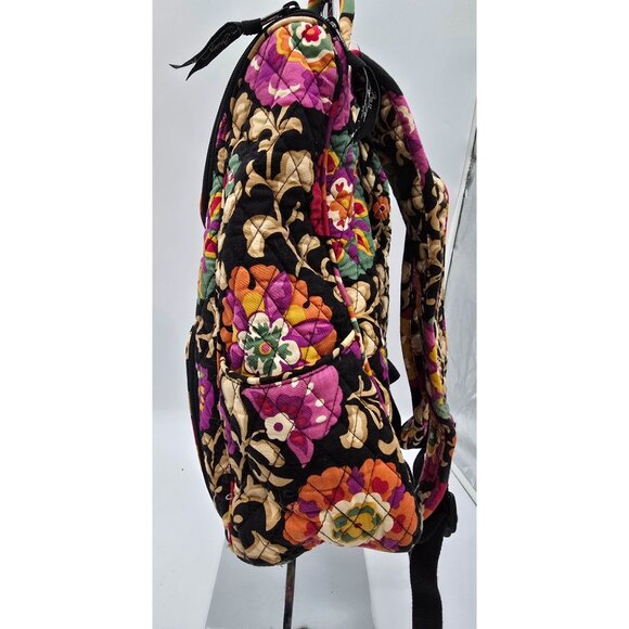 Vera Bradley Quilted Floral Backpack With Pockets & Adjustable Straps - Picture 3 of 10